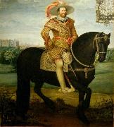 Daniel Orme Equestrian portrait of John Albert II oil painting